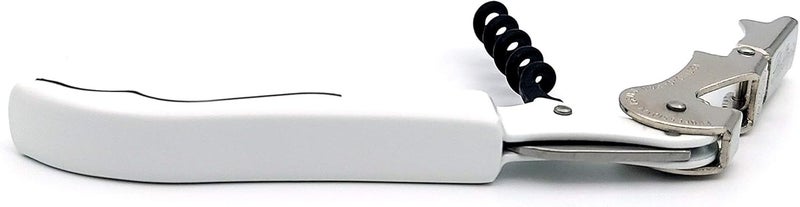 Pulltap's Genuine Classic 500 LEFT-HANDED Waiter's Corkscrew – Double-Hinged Wine Key with Hinged Foil Cutter – Patented Design – Made in Spain – White (Blanco) - Image 3